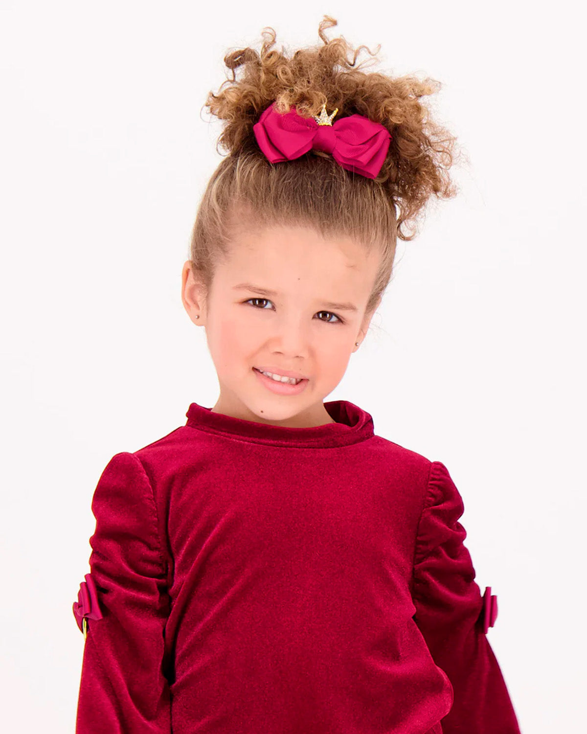 Angel's Face Kids Fermaglio per Capelli Port Royal Bordeaux con Fiocco e Corona per Bambine