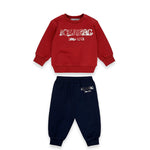 Iceberg Kids Completo di Tuta Rosso/Blu con Logo a Contrasto per Neonati