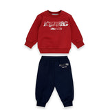 Iceberg Kids Completo di Tuta Rosso/Blu con Logo a Contrasto per Neonati