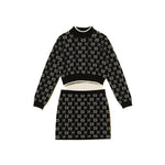 Twinset Kids Maglia e Gonna Jacquard con Oval T per Bambine