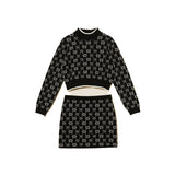 Twinset Kids Maglia e Gonna Jacquard con Oval T per Bambine