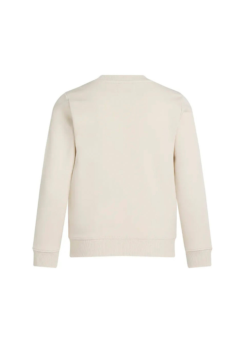 Calvin Klein Kids Felpa Girocollo Beige per Bambini