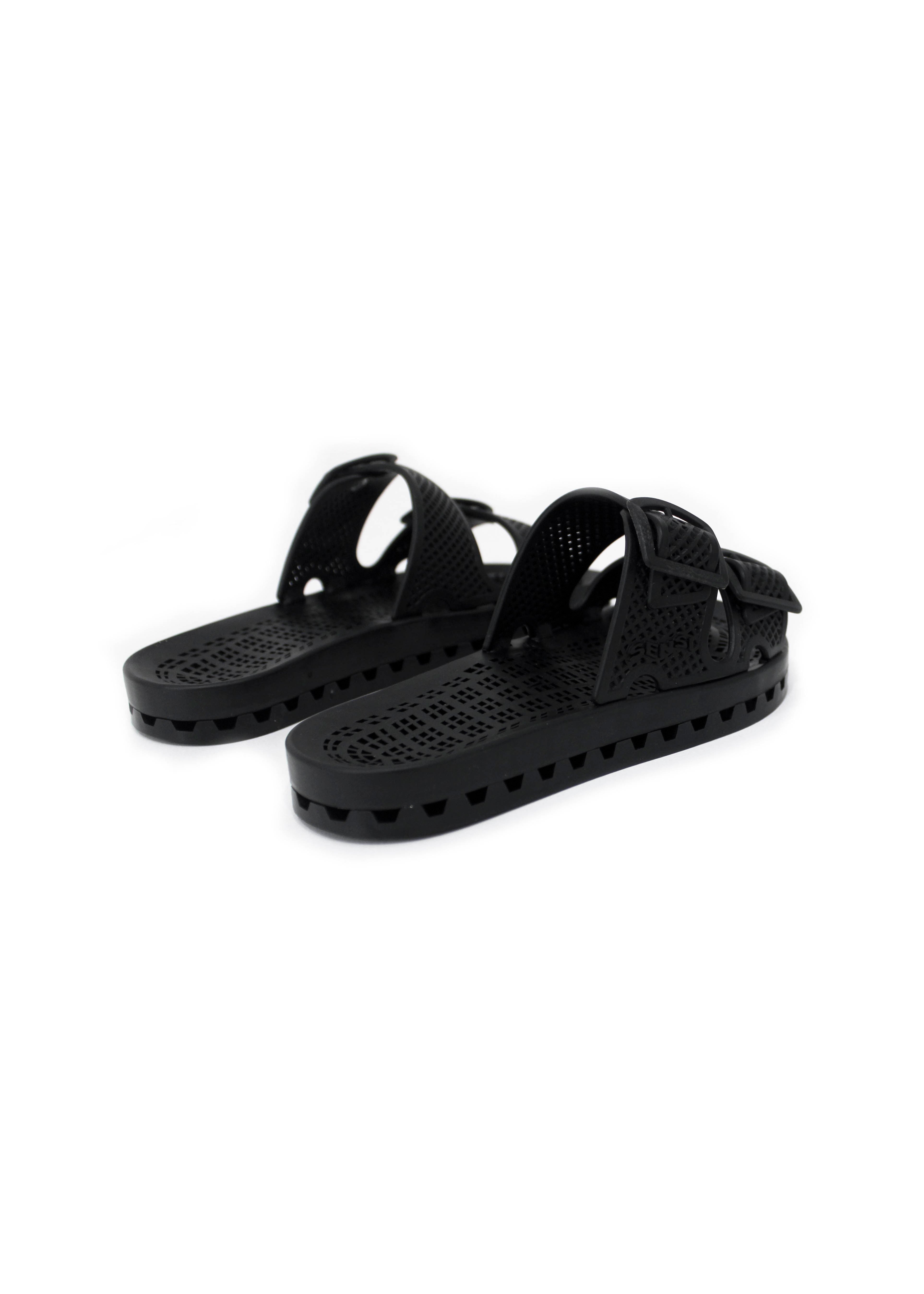 Sensi Kids Urban Sandalo Nero Doppia Fascia per Bambini