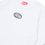 Diesel Kids T-Shirt Bianca Boxy con Oval D per Bambine (dettaglio)