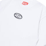 Diesel Kids T-Shirt Bianca Boxy con Oval D per Bambine (dettaglio)