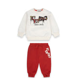 Iceberg Kids Completo di Tuta Bianco/Rosso con Stampa Logo  per Neonati