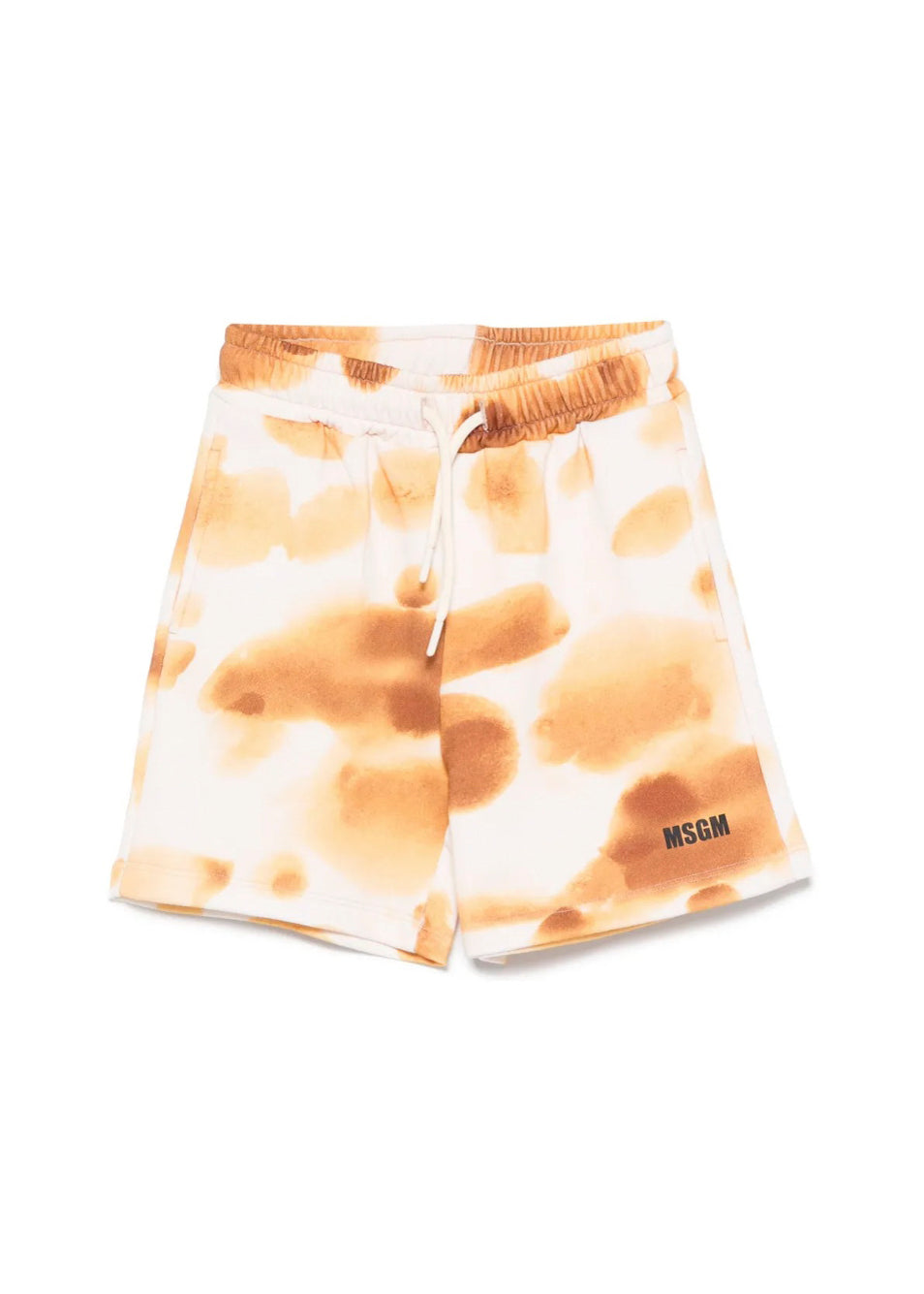 MSGM Kids Bermuda Crema con Stampa per Bambini (fronte)