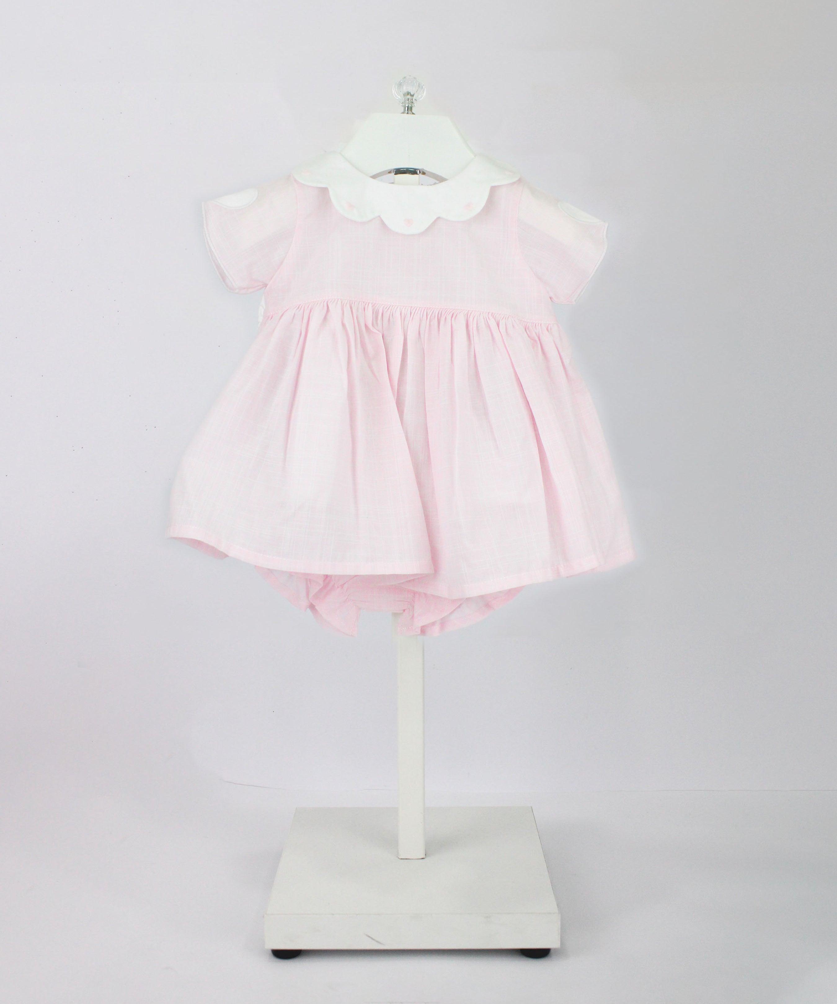 Deolinda Abito con Culotta Rosa con Cuori per Neonate