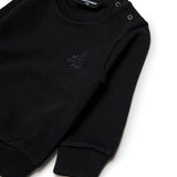 Dsquared2 Kids Felpa Girocollo Nera con Logo Sport per Neonati