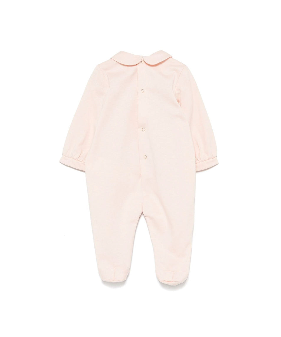 Elisabetta Franchi La Mia Bambina Tutina Rosa con Ricamo Logo per Neonate