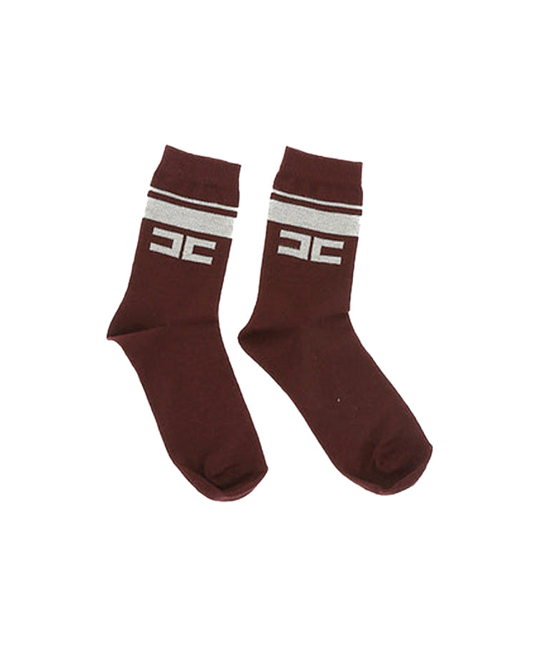 Elisabetta Franchi La Mia Bambina Calzini Bordeaux/Burro per Bambine