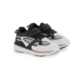 Boss Kids Sneakers Bianco/Nero con Stappo per Neonati