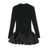 Elisabetta Franchi La Mia Bambina Abito Nero con Ruches con Logo per Bambine (retro)