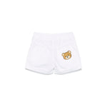 Moschino Kids Short Bianco con Stampa per Neonati