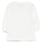 Moschino Kids Abito in Felpa Panna con Patch per Neonate