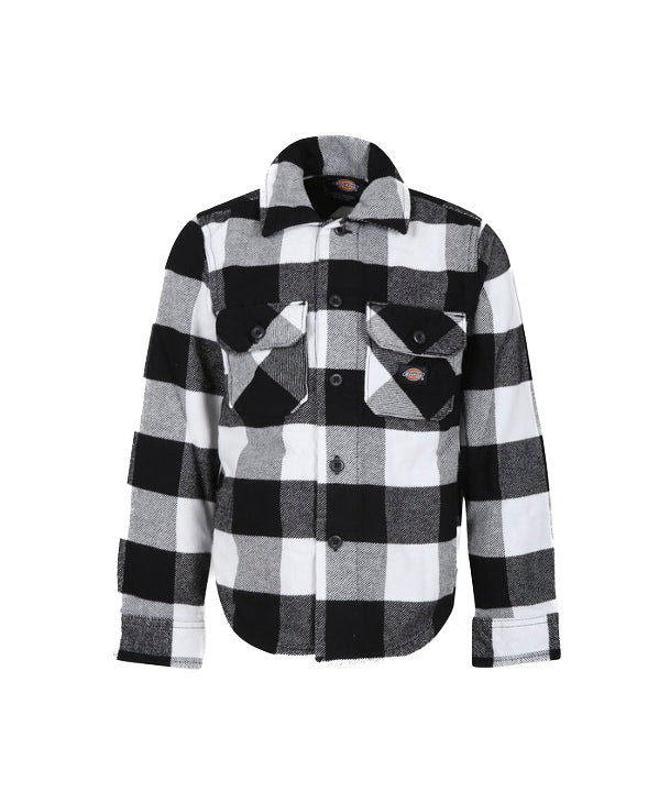 Dickies Kids Camicia a Quadri Nera/Bianca con Logo per Bambini