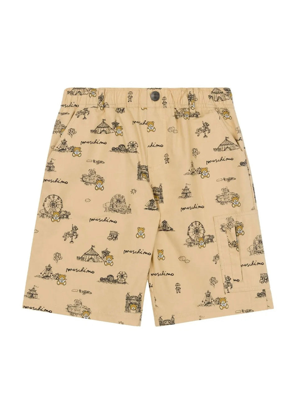 Moschino Kids Bermuda Beige con Stampa per Bambini