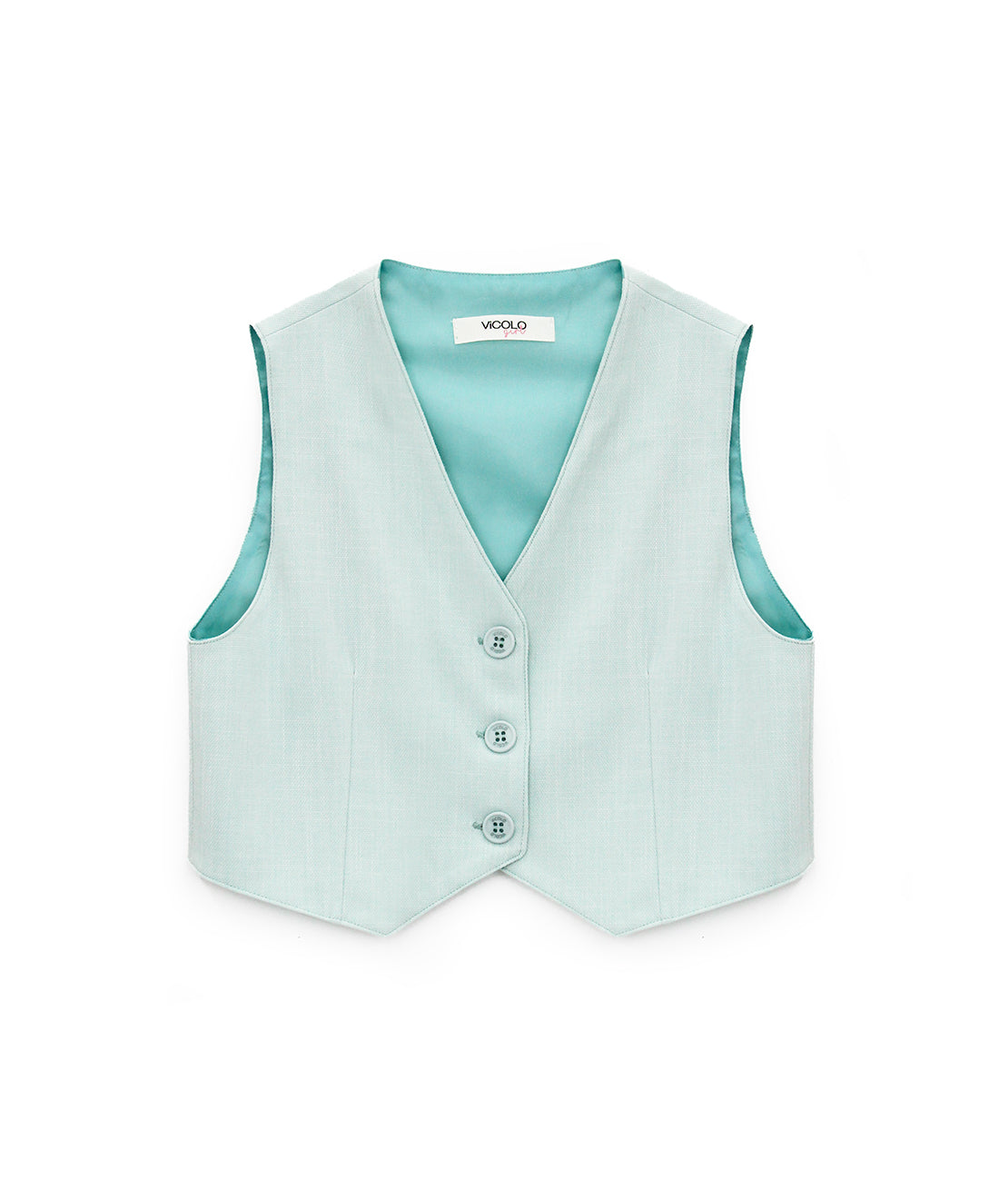 Vicolo Gilet Verde Acqua per Bambine