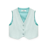 Vicolo Gilet Verde Acqua per Bambine