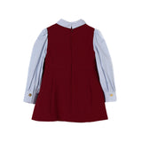 Elisabetta Franchi La Mia Bambina Salopette Cherry con Camicia a Righe per Neonate