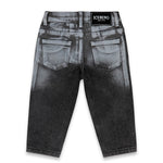 Iceberg Kids Jeans Denim Nero con Effetto Acid Wash per Neonati