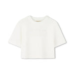 Michael Kors Kids T-shirt Crop Bianca con Logo per Bambine