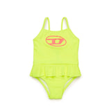 Diesel Kids Costume Monokini con Ruches Giallo per Neonate