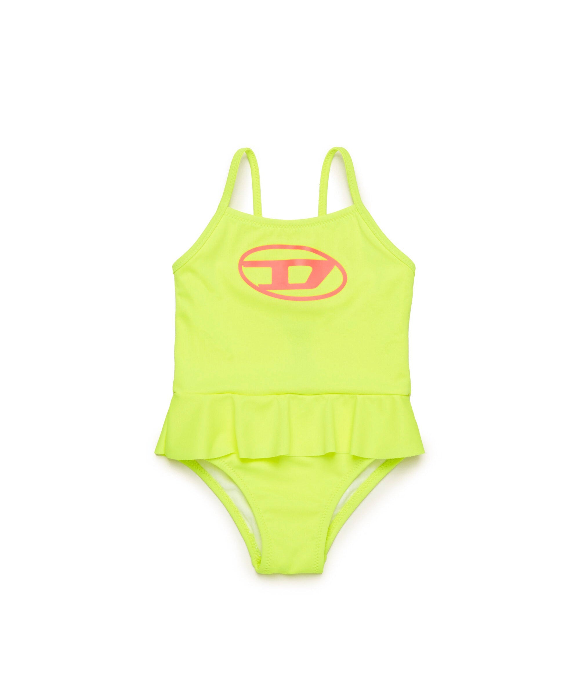 Diesel Kids Costume Monokini con Ruches Giallo per Neonate