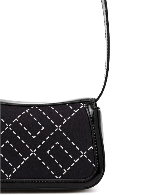 Elisabetta Franchi La Mia Bambina Borsa a Tracolla Nero con Logo Geometrica per Bambine