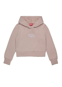 Diesel Kids Felpa con Cappuccio Rosa Oval D per Bambine