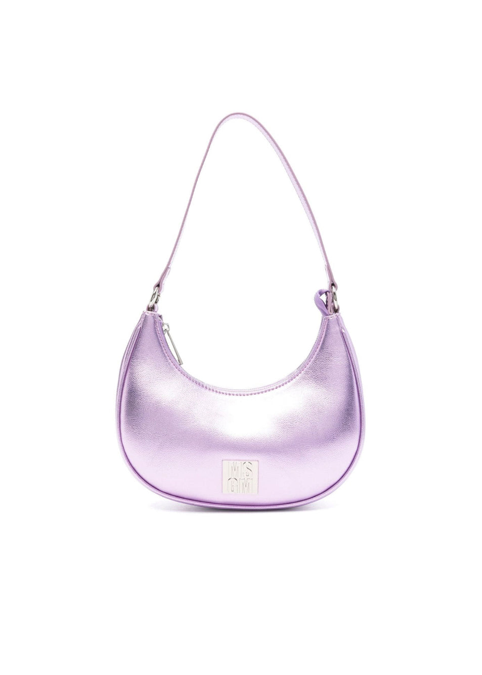 MSGM Kids Borsa a Spalla Rosa Effetto Metallizzato per Bambine
