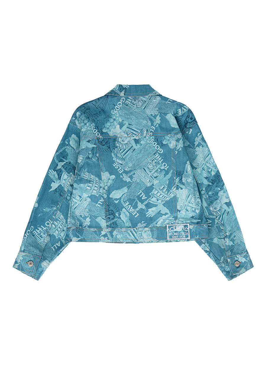Iceberg Kids Giubbino Crop Denim Tie Dye per Bambine