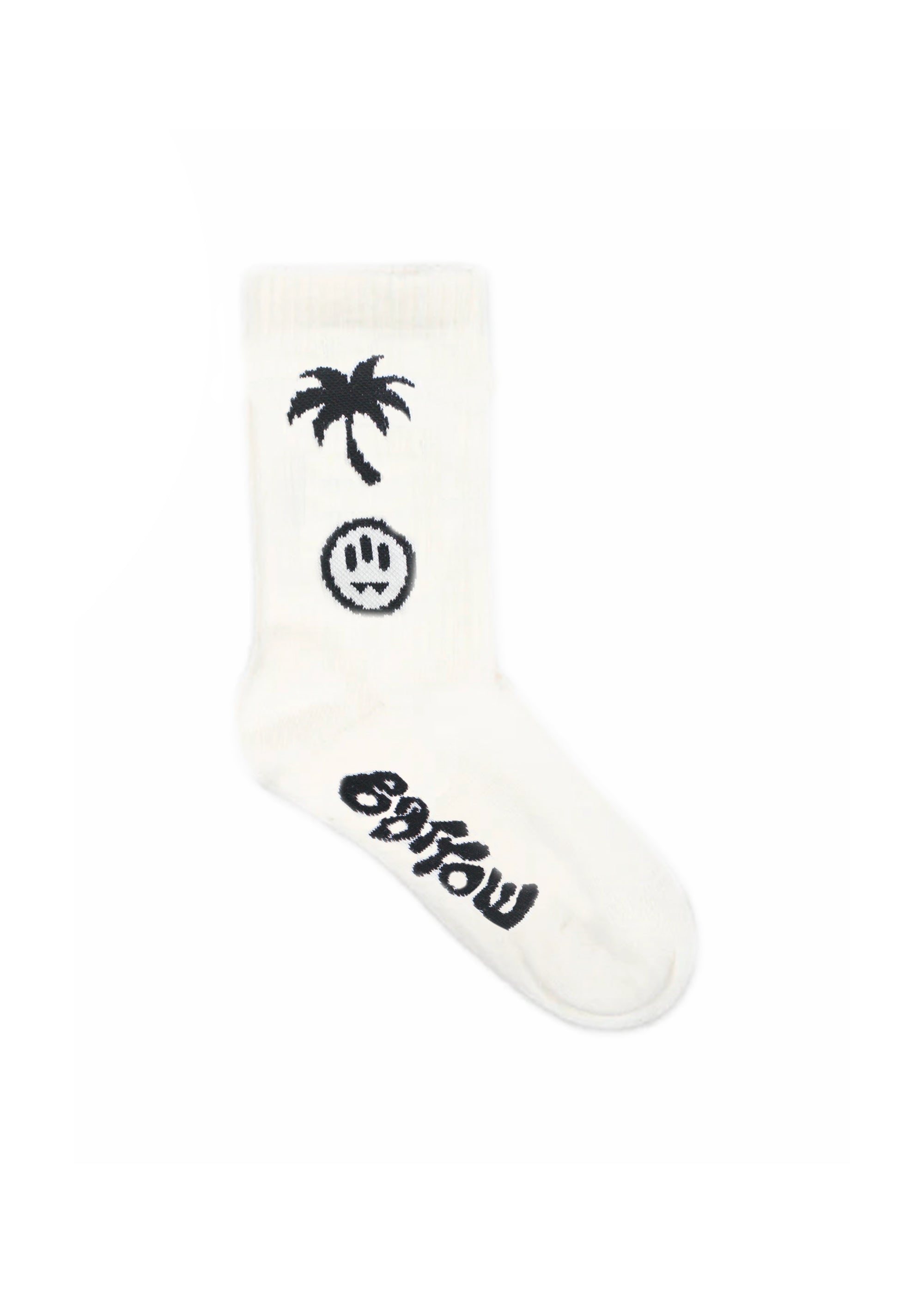 Barrow Kids Calzini Crema con Stampa Logo Smile per Bambini (fronte)