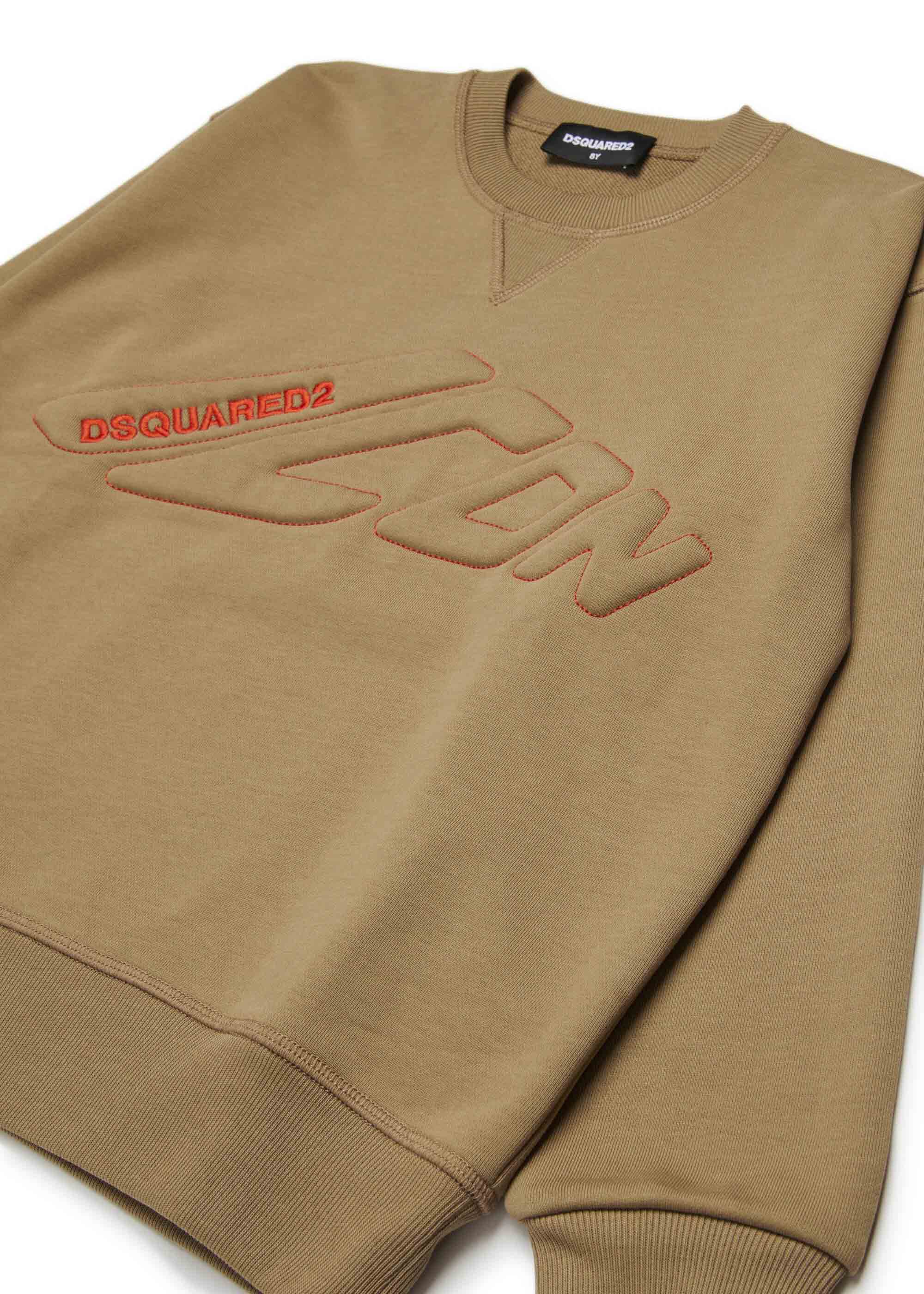 Dsquared2 Kids Felpa Girocollo Beige ICON per Bambini