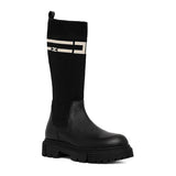 Elisabetta Franchi La Mia Bambina Stivali Neri con Logo per Bambine