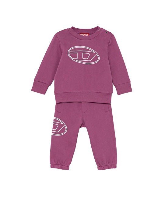 Diesel Kids Felpa con Pantaloni Viola per Neonate