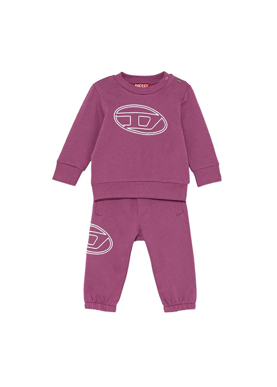 Diesel Kids Felpa con Pantaloni Viola per Neonate