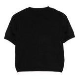 Elisabetta Franchi La Mia Bambina T-shirt in Maglia Nera con Strass Logo per Bambine