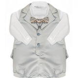 Barcellino Kids ompleto 3 pezzi Grigio con Camicia Gilet e Papillon per Neonati