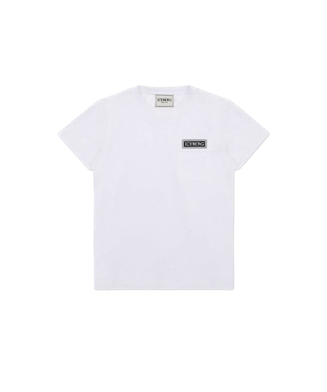 Iceberg Kids T-Shirt Bianca con Taschino per Neonati