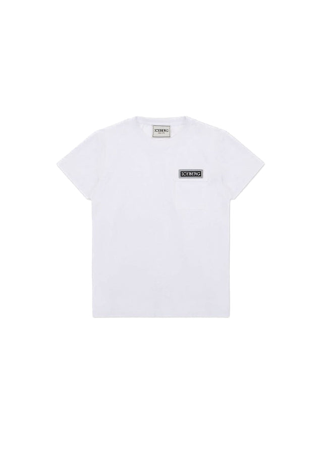 Iceberg Kids T-Shirt Bianca con Taschino per Neonati