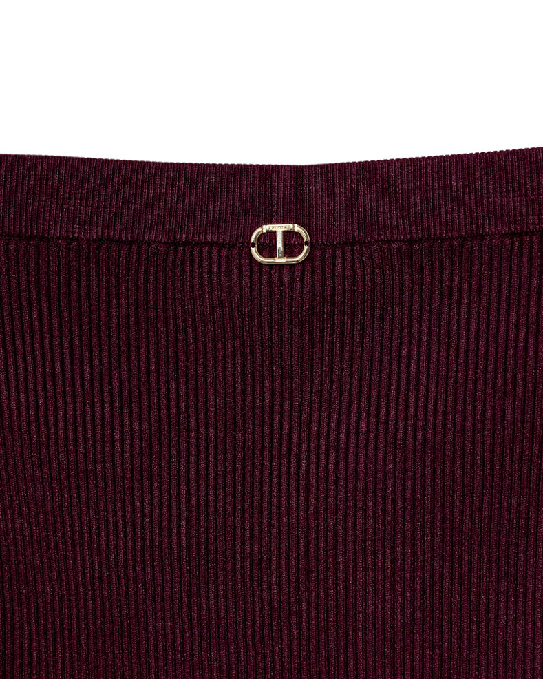 Twinset Kids Gonna Lungha  Bordeaux con Logo per Bambine