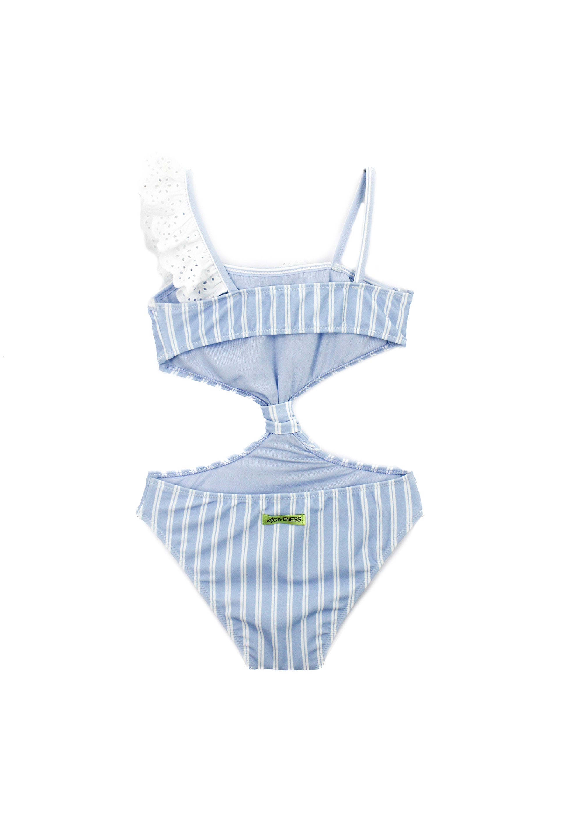 4Giveness Costume Monokini Azzurro a Righe per Bambine