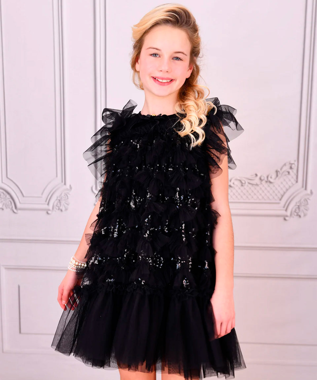 Angel's Face Kids Abito in Tulle Nero per Bambine