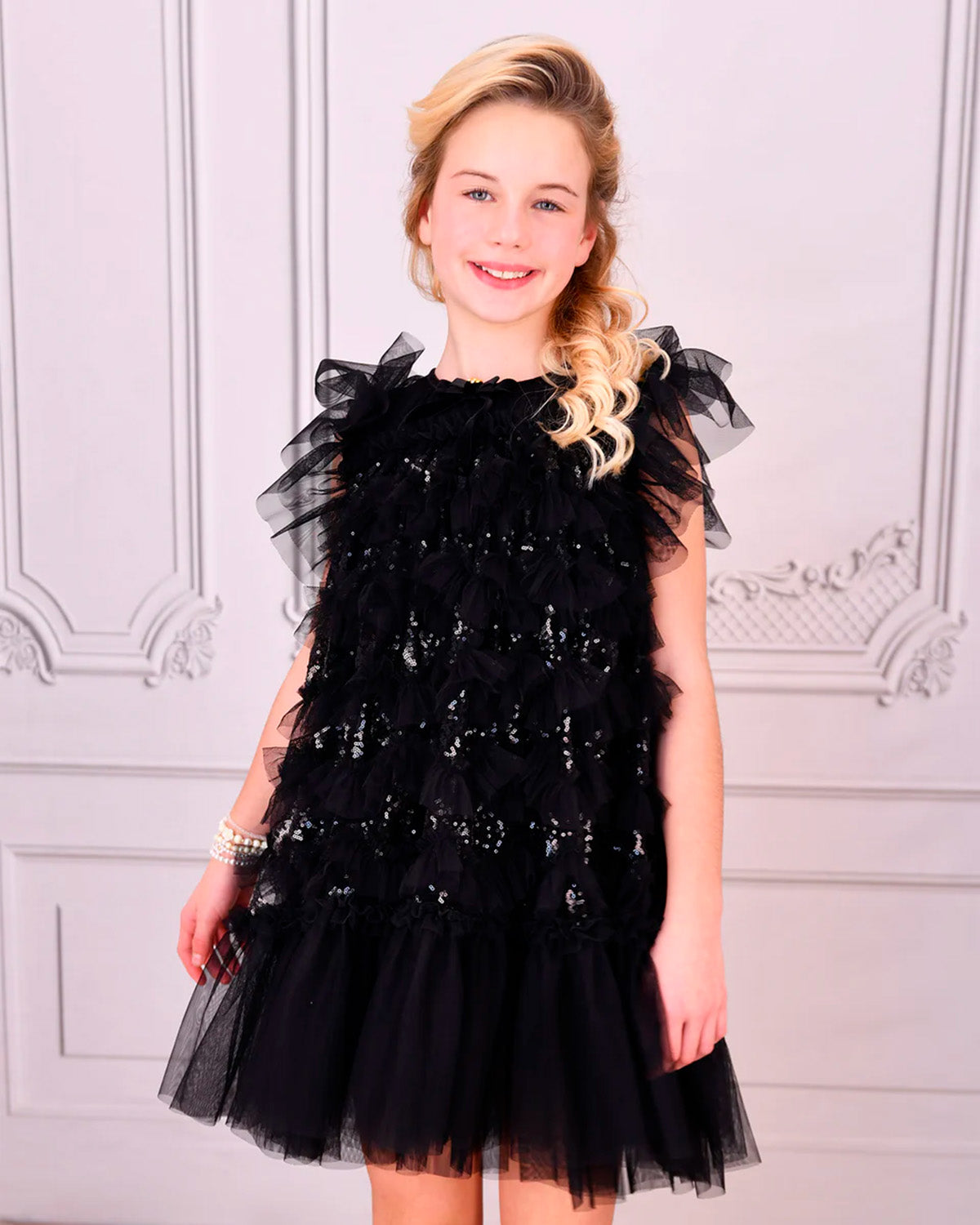 Angel's Face Kids Abito in Tulle Nero per Bambine