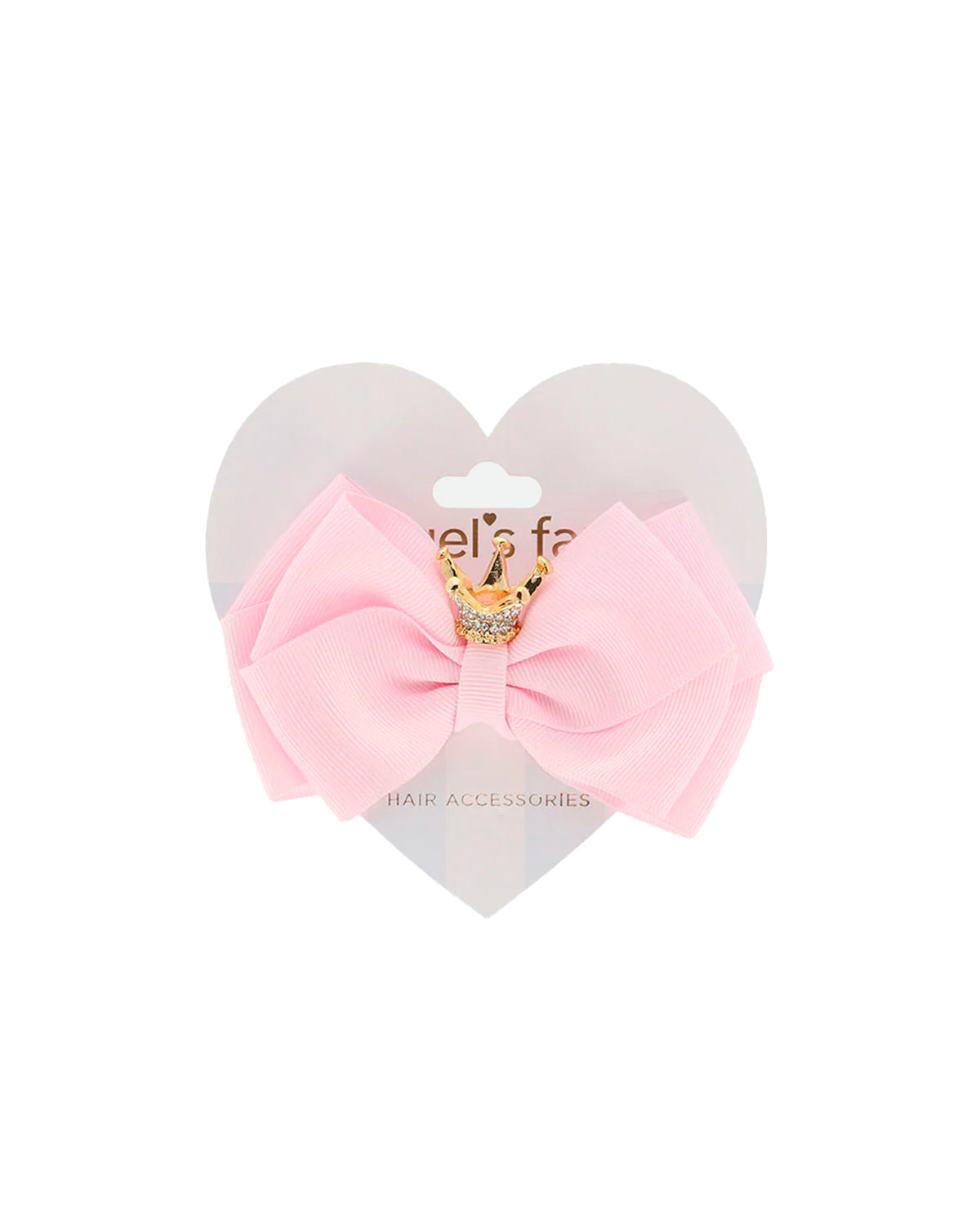Angel's Face Kids Fermaglio per Capelli Pink Bow con Corona per Bambine