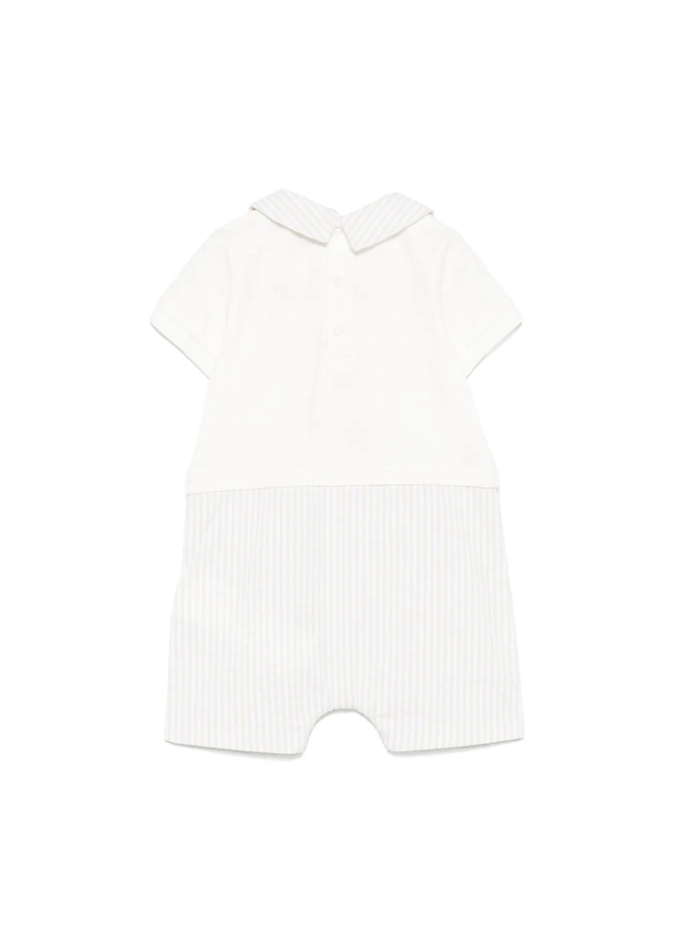 Moschino Kids Tutina a Righe Panna/Beige con Ricamo Teddy per Neonati