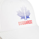 Dsquared2 Kids Cappello Bianco con Decoro Leaf per Bambine (dettaglio)