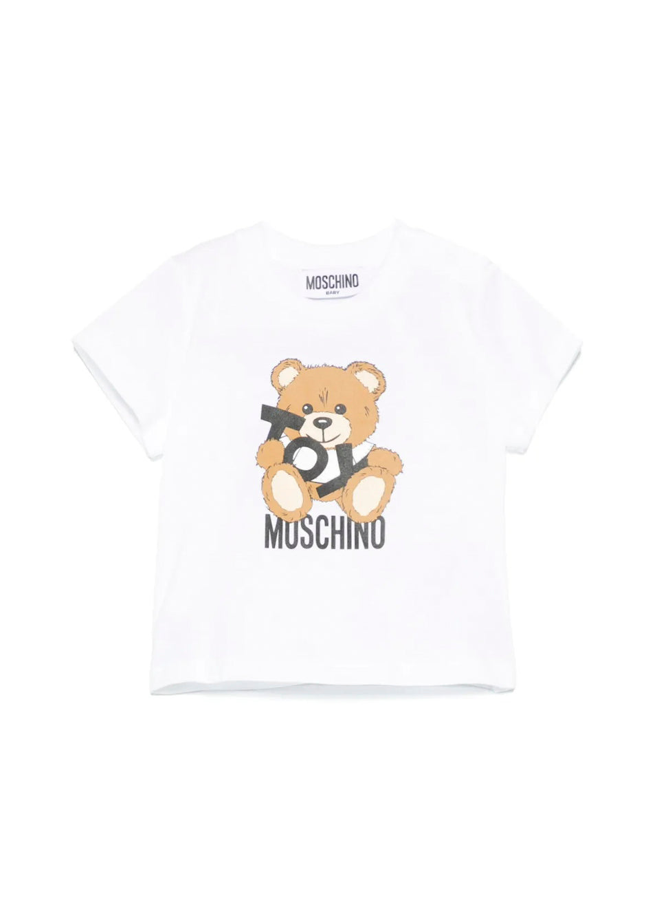 Moschino Kids T-shirt Bianca con Stampa Toy per Neonati