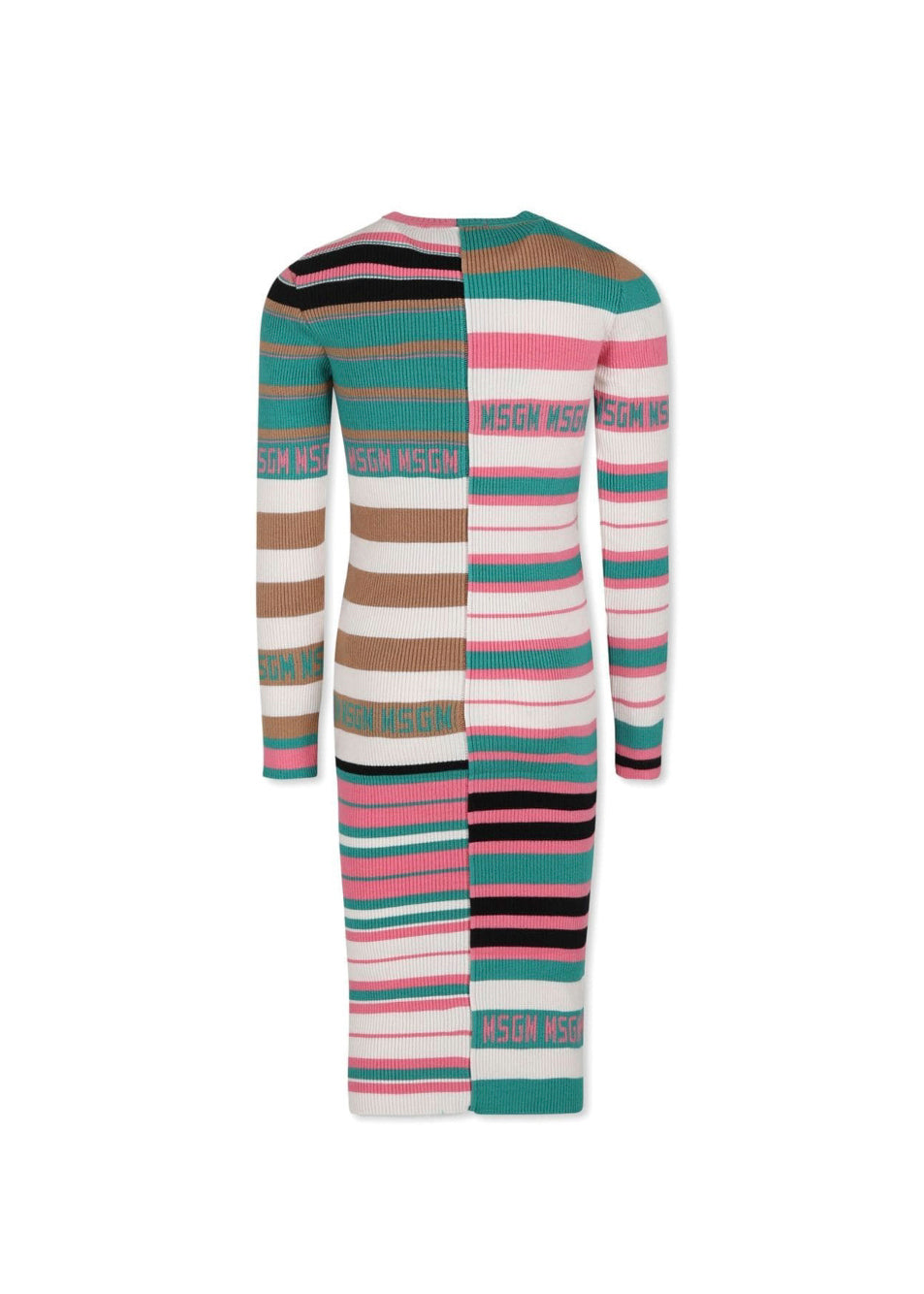MSGM Kids Abito Tubino Multicolor in Maglia per Bambine